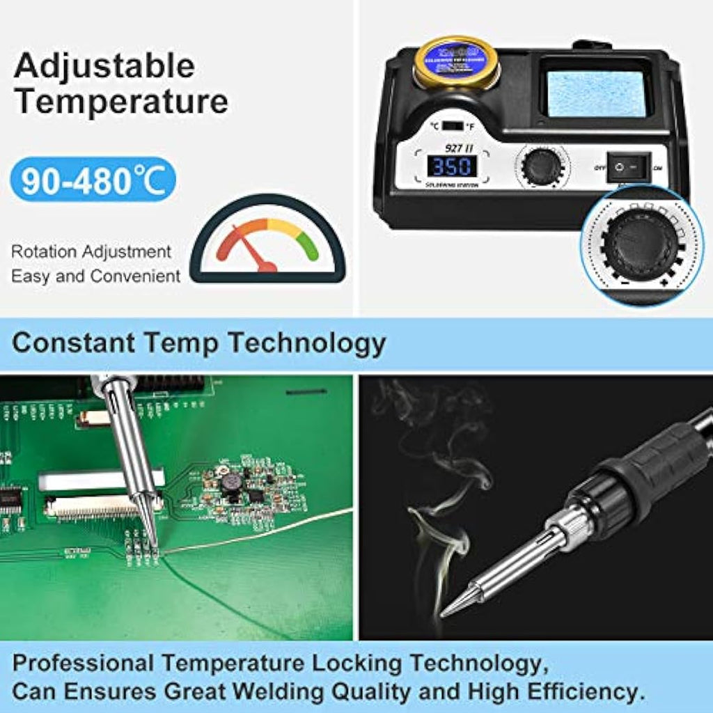 Preciva 60W Digital Soldering Station - Adjustable 90-480°C LCD Kit