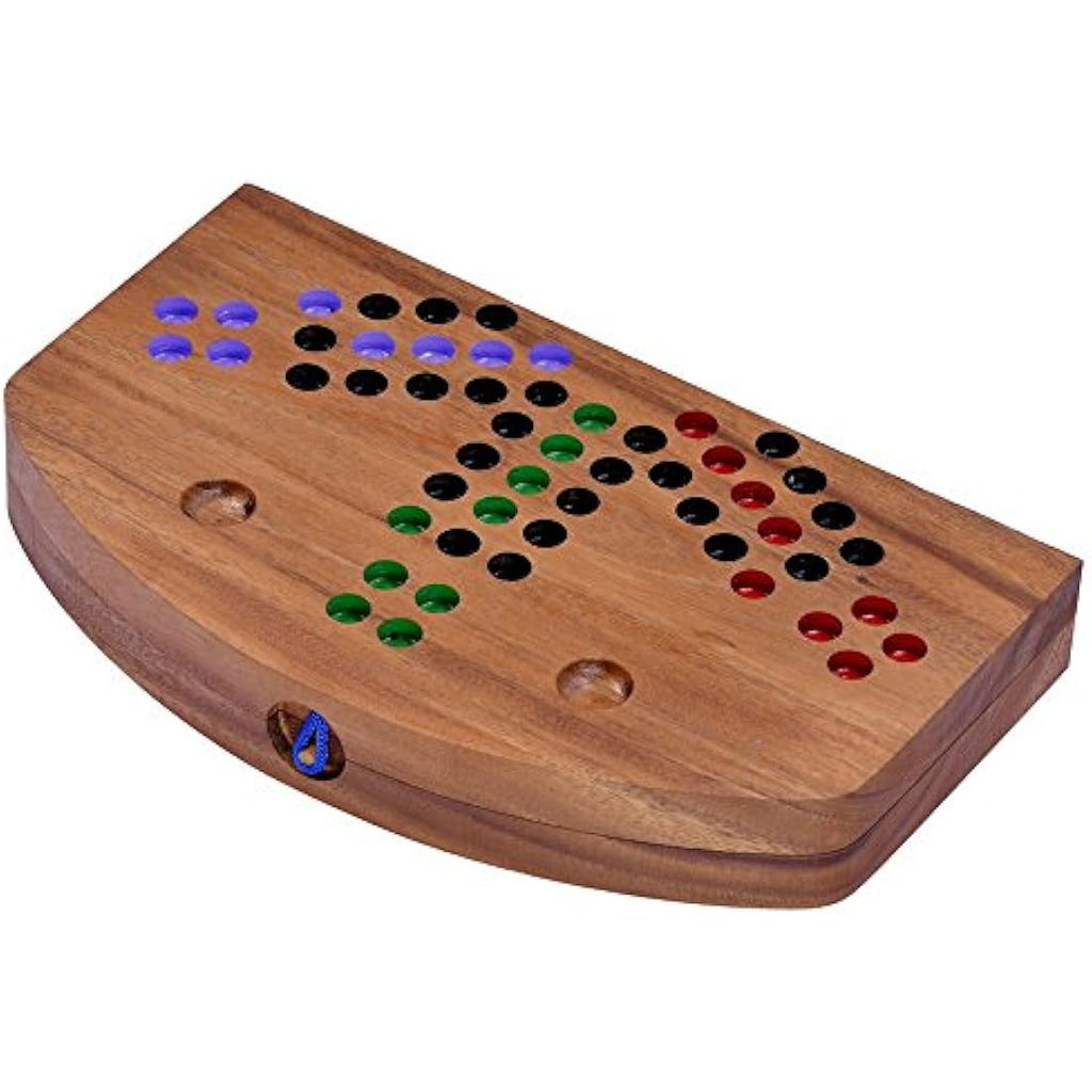 Jolof Store Ludo für 6 Spieler – Klappbares Brettspiel aus Holz