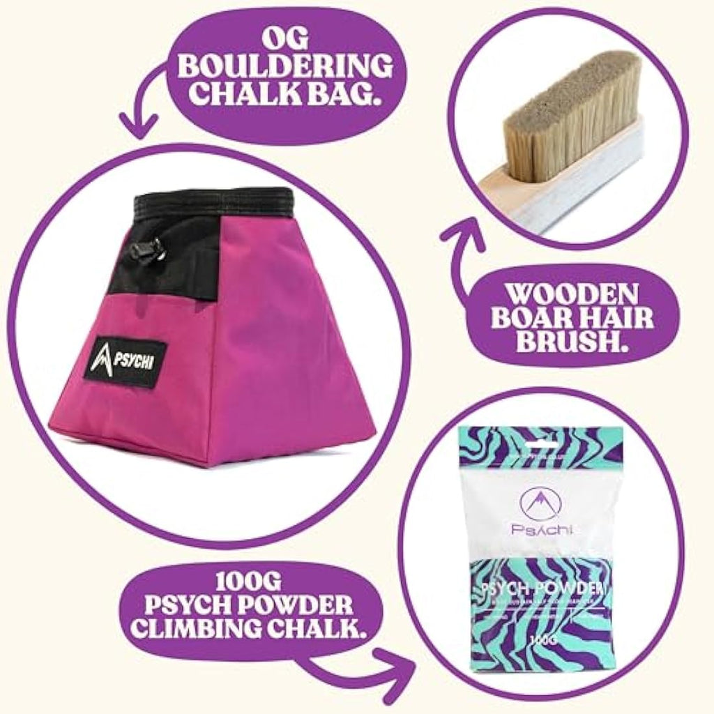 Psychi OG Climbing Chalk Bucket Bundle – Recycled Polyester Starter Set