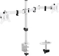 ErGear Dual Monitor Stand – Adjustable Desk Mount for 13-32" Screens, White