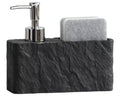 Jolof Store ResinStone Soap Dispenser & Sponge Caddy – Black 2-in-1