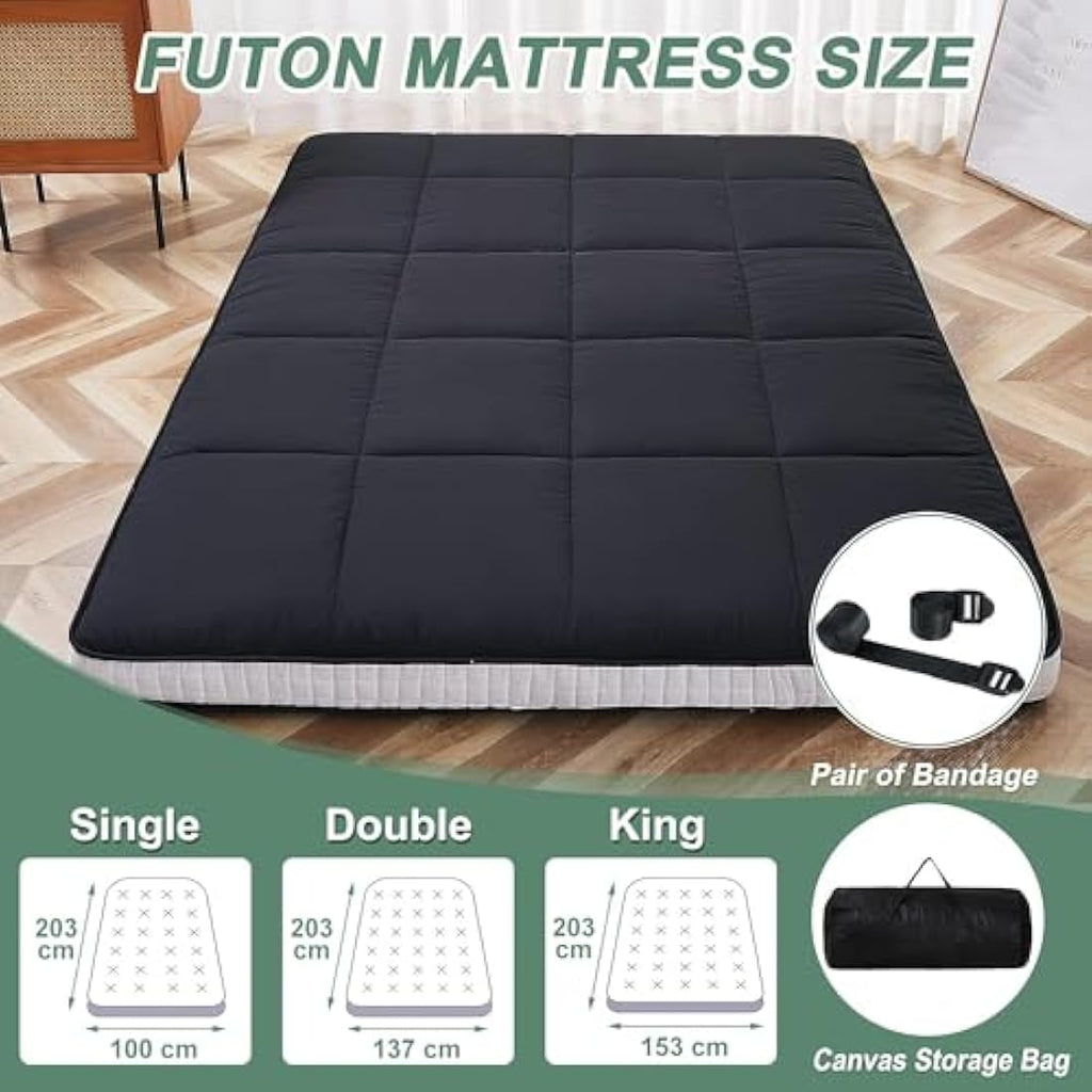 ZIKEBTUY Floor Mattress – 10cm Memory Foam Foldable Japanese Futon Bed
