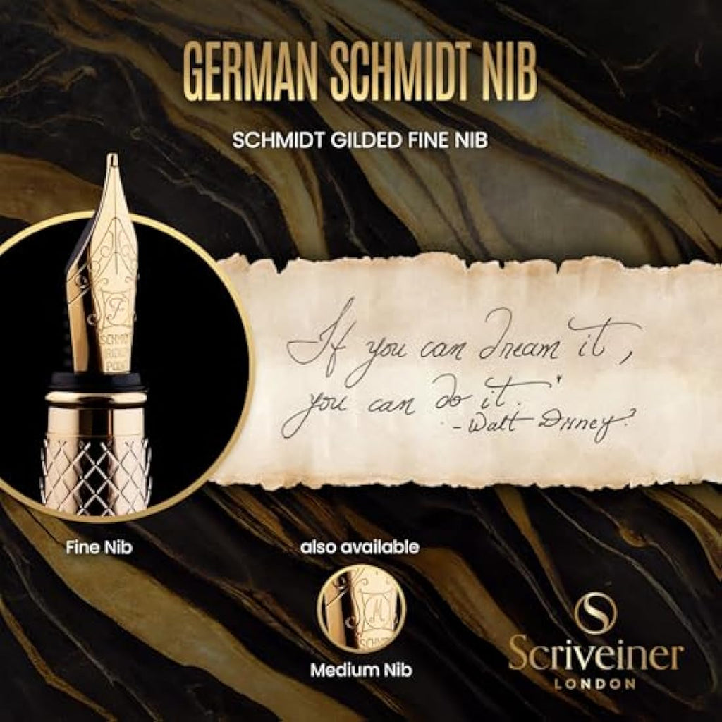 Luxury Fountain Pen – Gold Plated with Schmidt Fine Nib