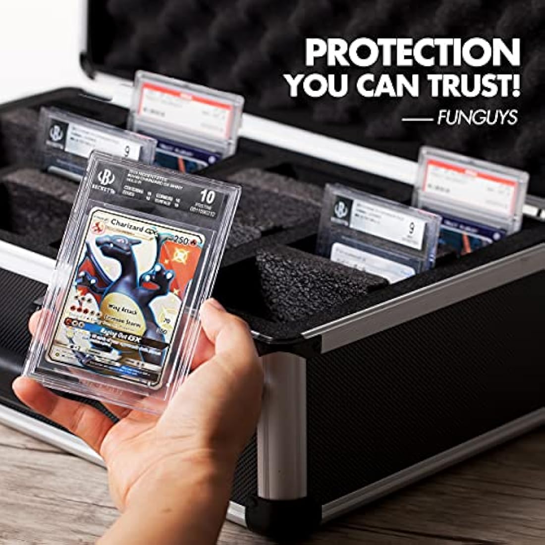 FunGuys Graded Card Storage Box | Aluminum Case for PSA, BGS & SGC