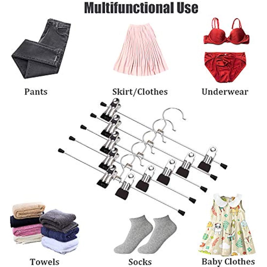Jolof Store Metal Trouser Hangers - 20 Pack Space Saving Skirt Hangers