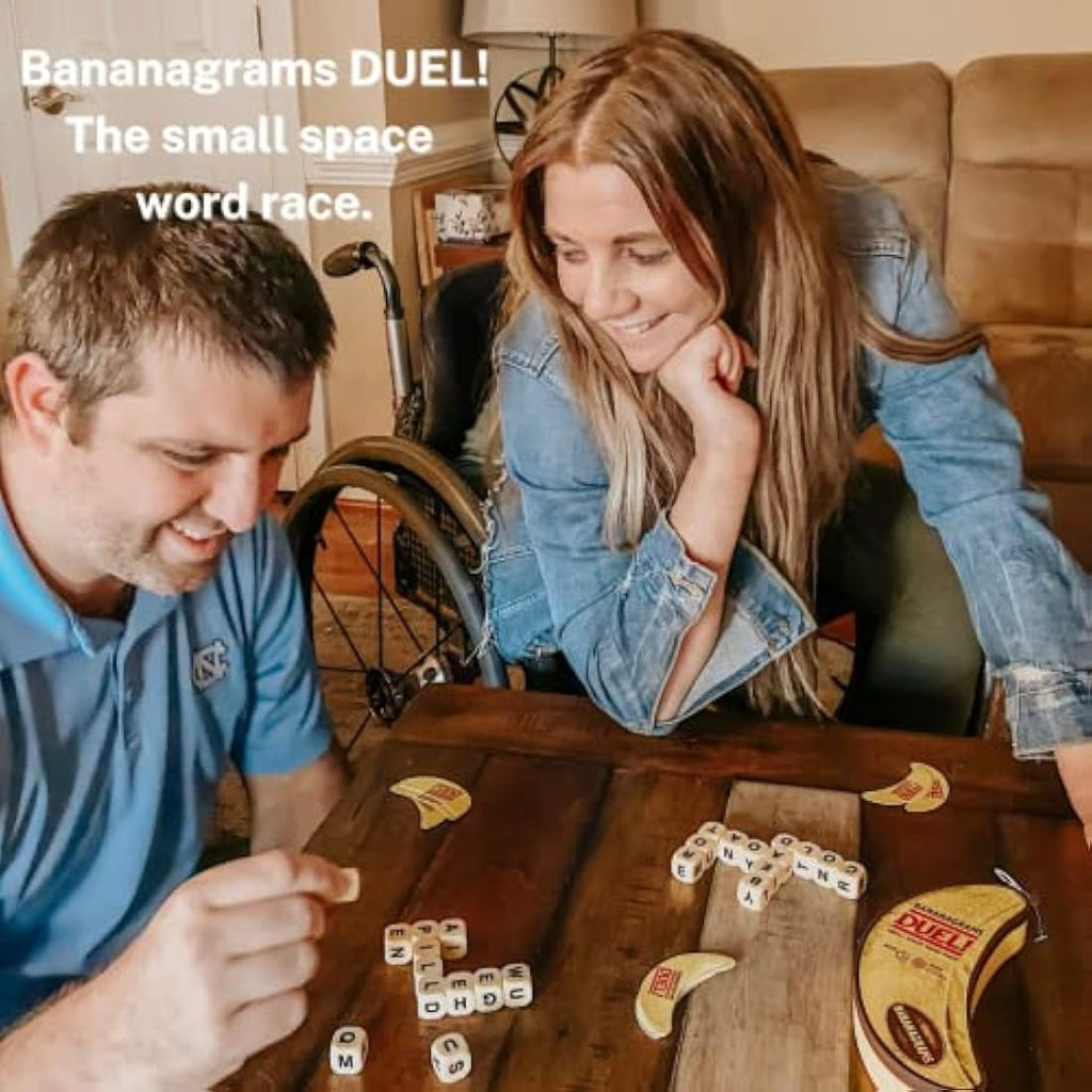 Bananagrams Duel Word Game – 2 Player Travel Dice Game for Ages 7+