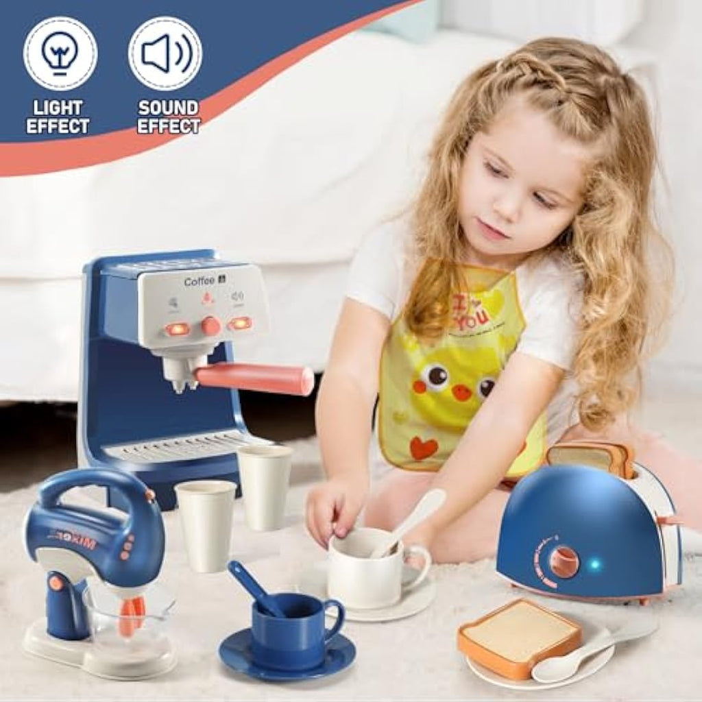Jolof Store Kids Kitchen Toy Set – Coffee Maker, Blender & Toaster