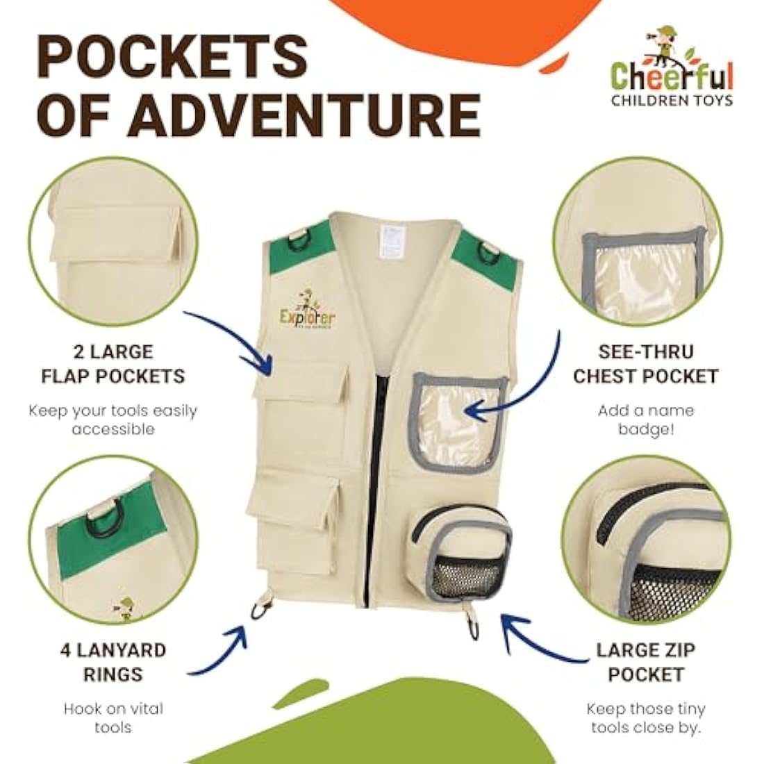 Jolof Store Kids Explorer Kit – 21pc Bug Hunting Costume for Ages 3-7