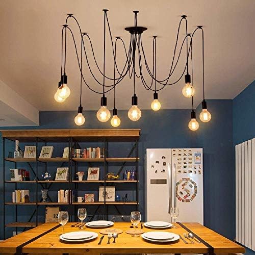 Industrial Spider Chandelier – Vintage E27 Pendant Light