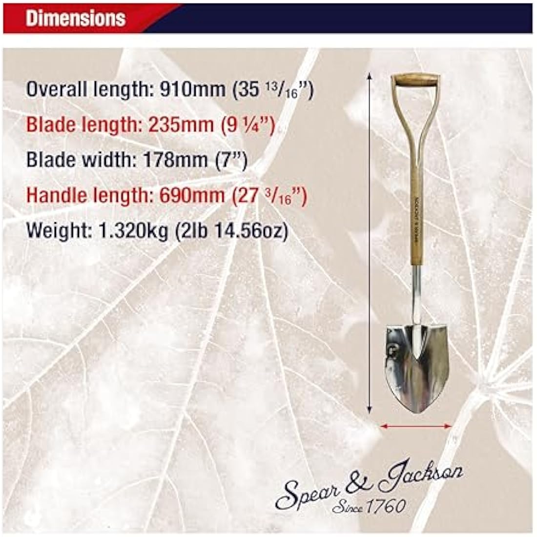 Spear & Jackson Stainless Steel Planting Spade – Pointed Garden Tool