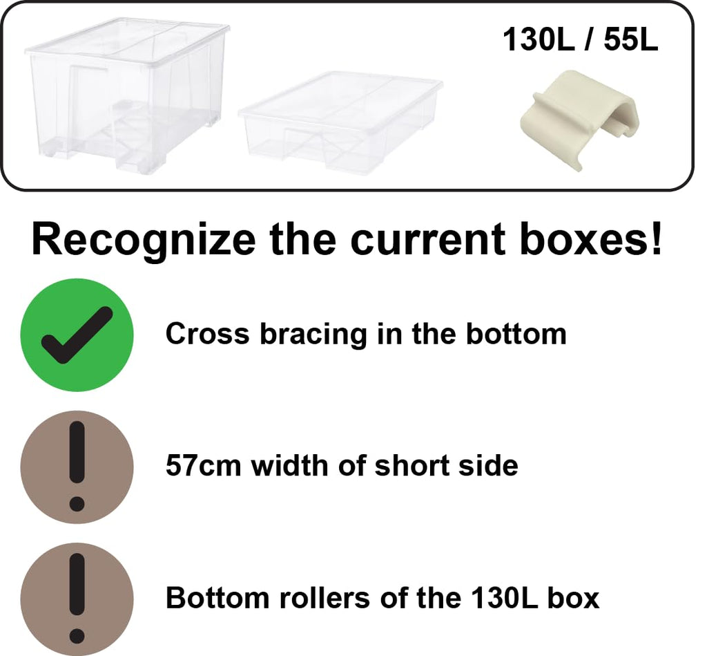 Locking Clips for IKEA Samla Box Boxes Rounded Compatible with Ikea-Samla Clips ... Pack of 4, 55L/130L