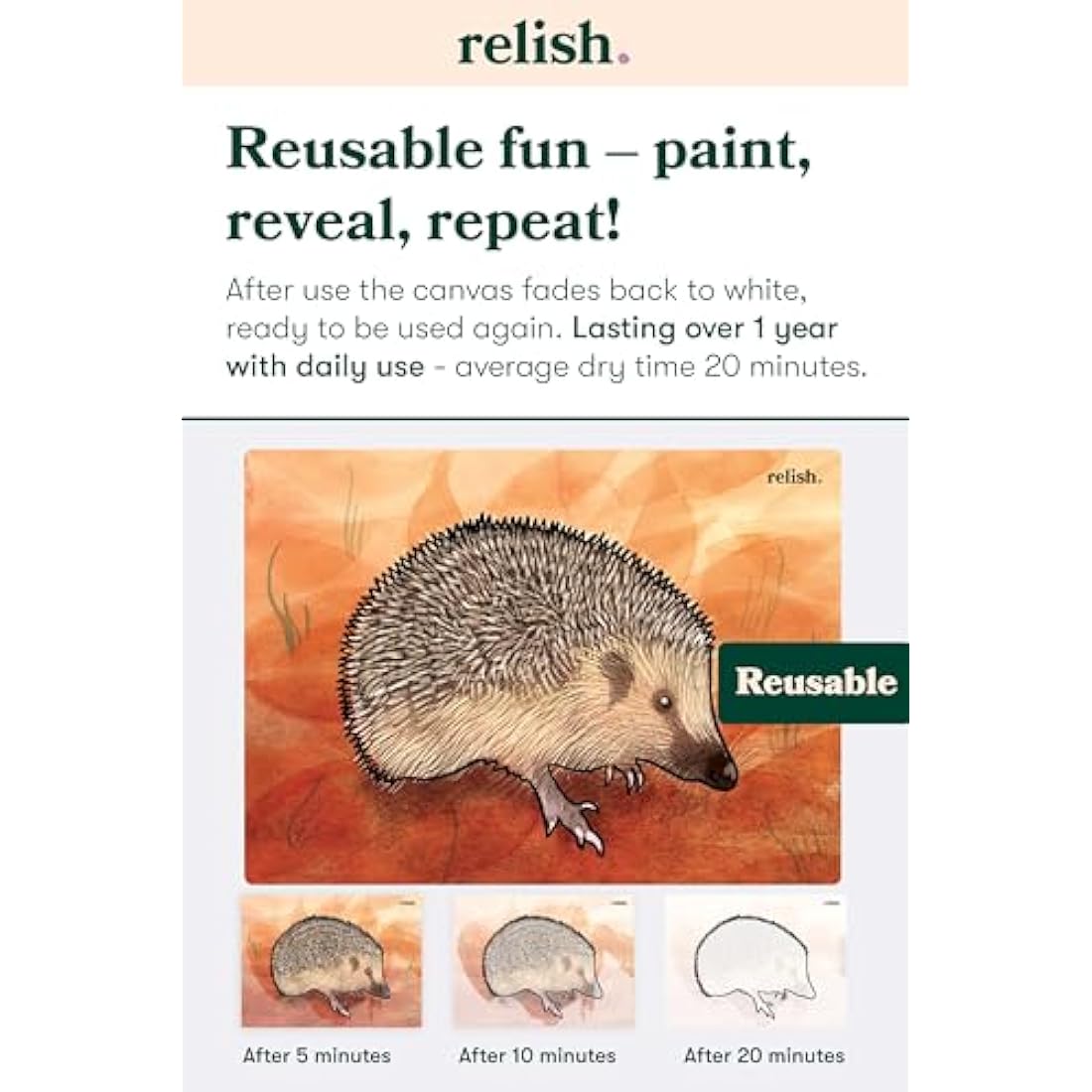 Relish Garden Wonders Aquapaints - 5 Reusable Water Painting Sheets