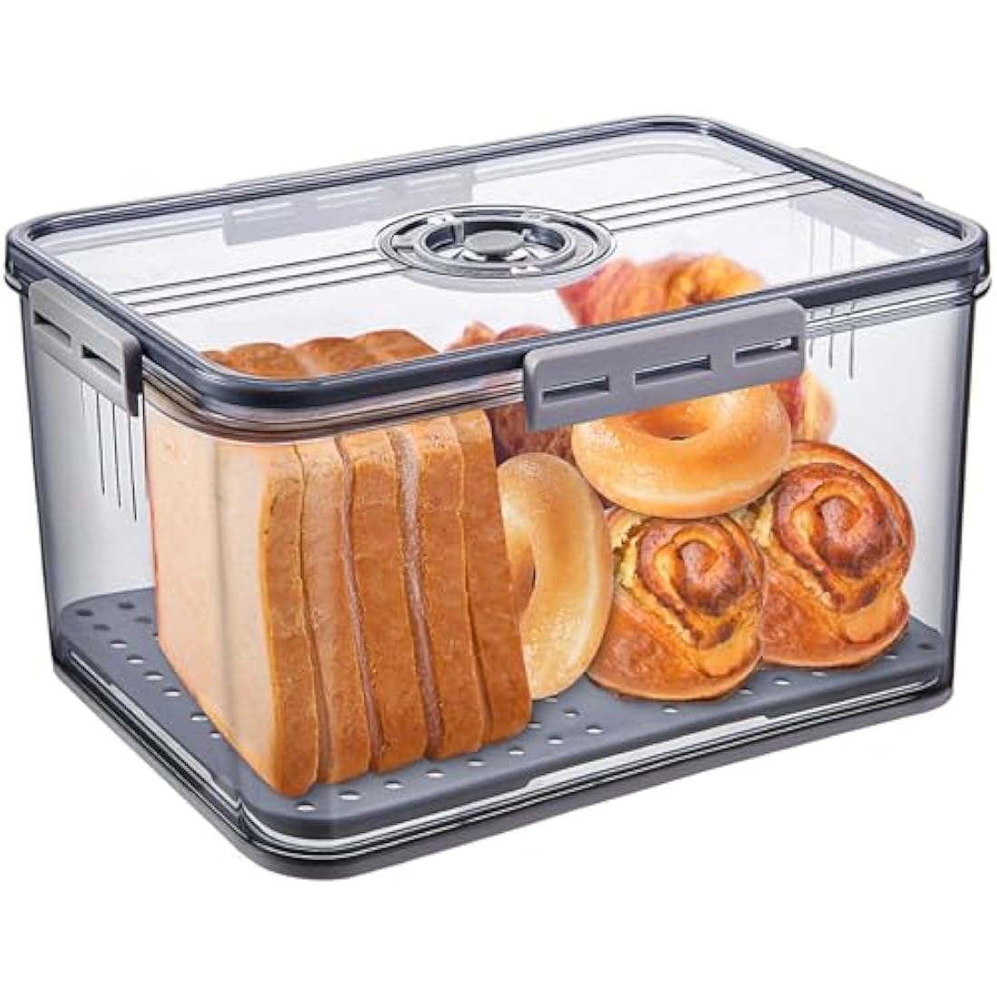 Gifhomfix Airtight Bread Bin with Time Dial – Large Plastic Storage Box