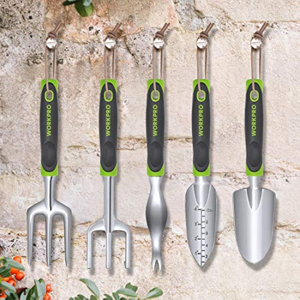 WORKPRO 5-Piece Garden Tool Set | Cast Aluminum Ergonomic Hand Tools