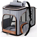 Lekesky Expandable Cat Carrier Backpack – Foldable Pet Rucksack, Striped