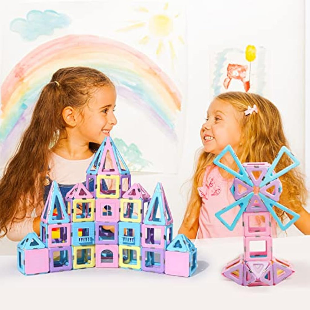 Magblock 103 PCS Magnetic Tiles – Educational STEM Building Blocks Set