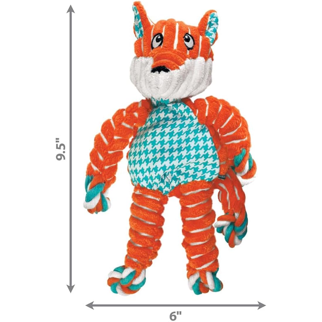 KONG Floppy Knots Fox Dog Toy – Internal Knotted Rope Squeaky Plush