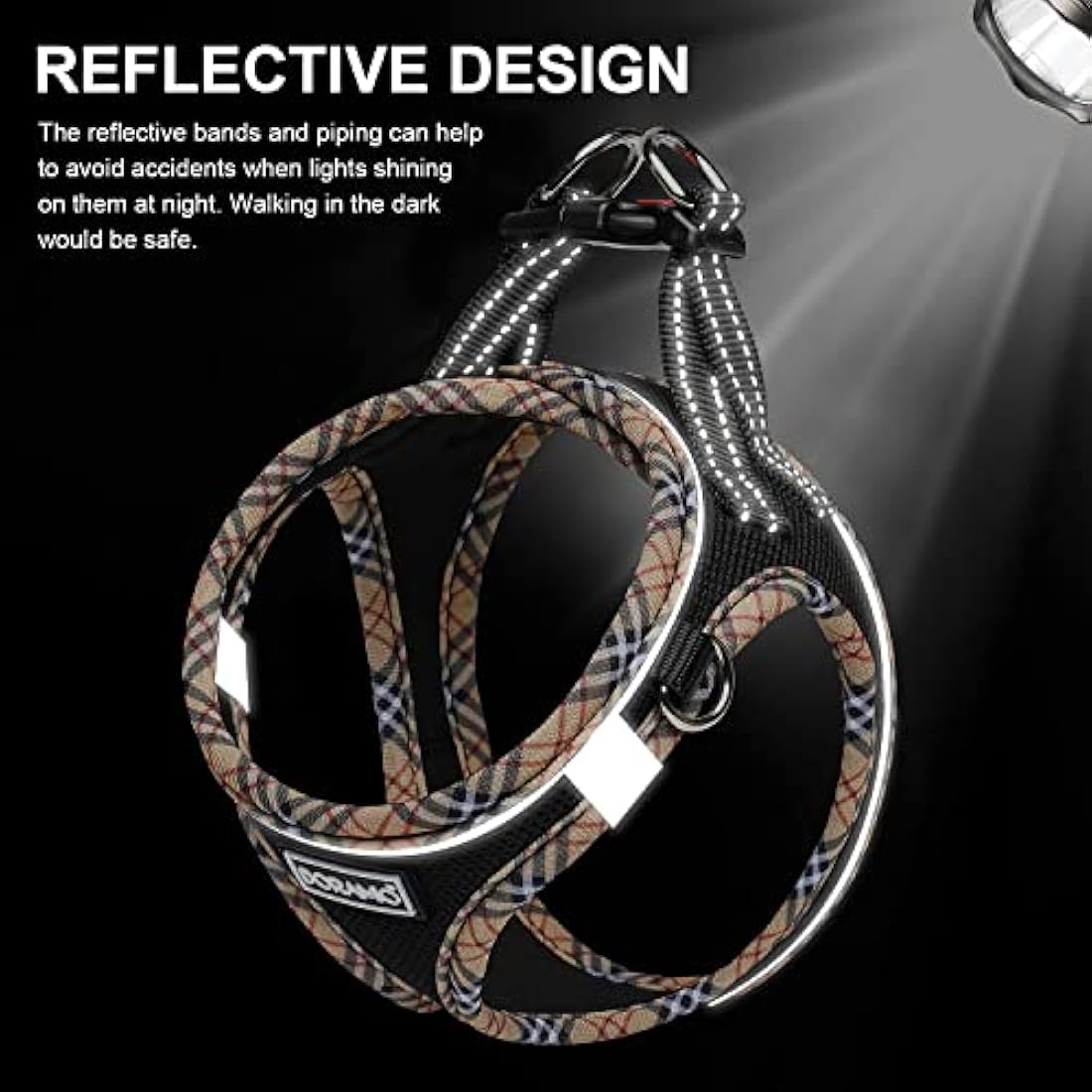 DORAMIO Step-in Dog Harness and Leash Set | Reflective Mesh Vest – XS