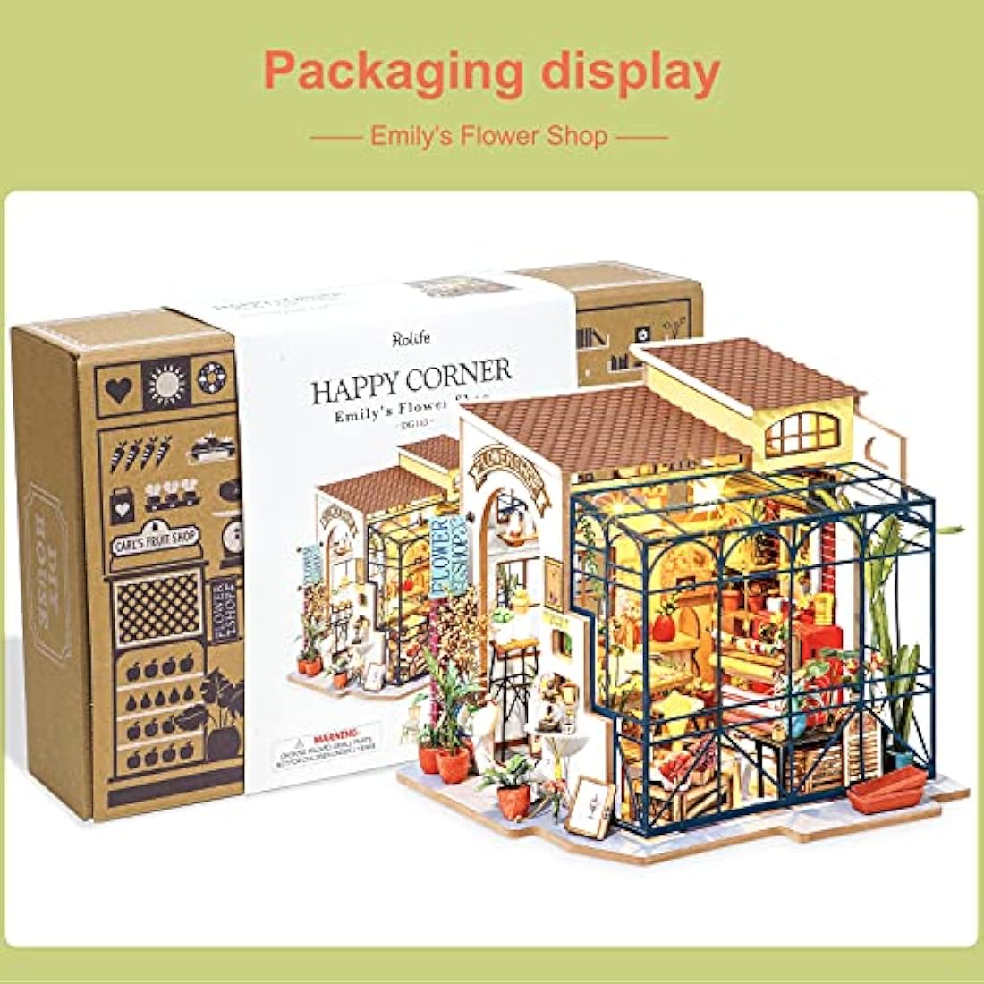 Rolife DIY Miniature Dollhouse Kit | 3D Wooden Model Craft - Corner of Happiness
