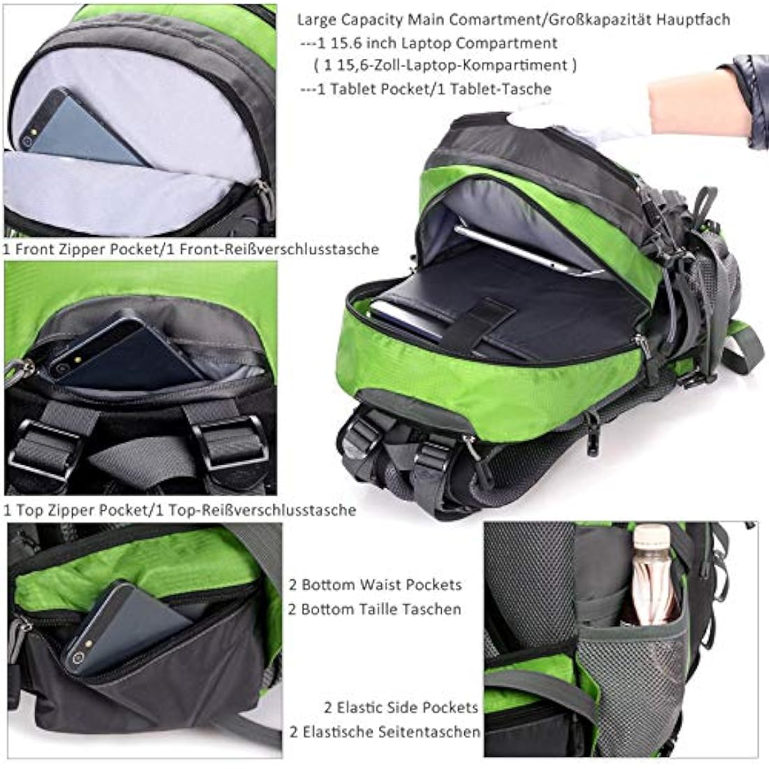 Jolof Store 40L Hiking Backpack – Waterproof Nylon Trekking Rucksack