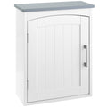 kleankin Wall Mounted Bathroom Cabinet – Arched Door Storage in Light Grey