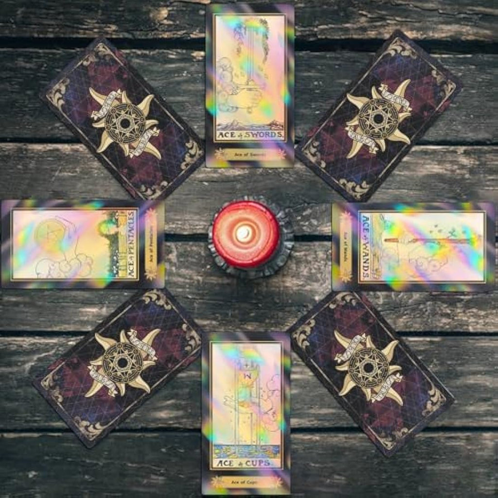 Holographic Tarot Cards Deck with Guidebook - 78 Card Set