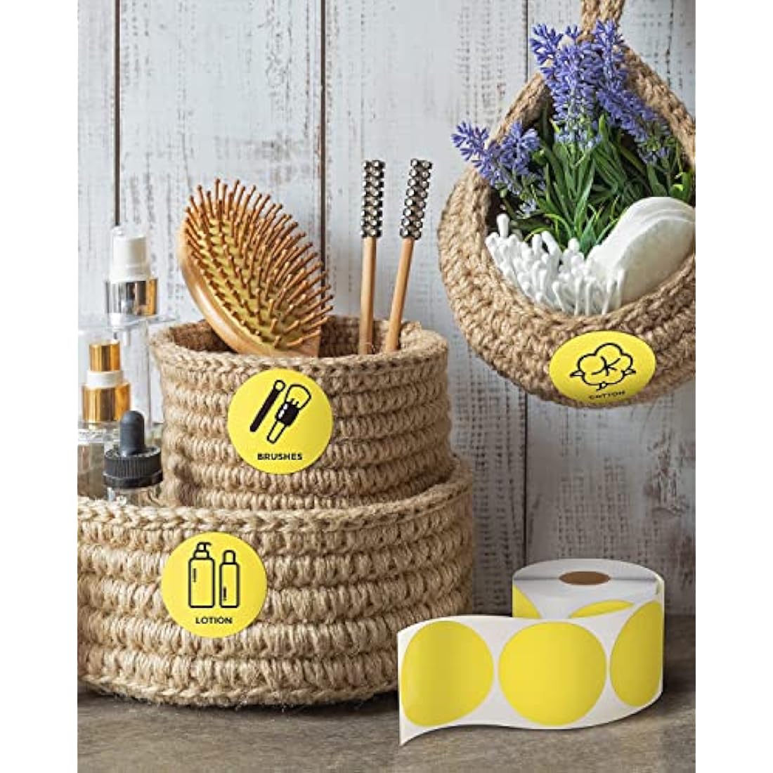 MUNBYN 2" Yellow Round Thermal Sticker Labels – 750 Self-Adhesive Labels