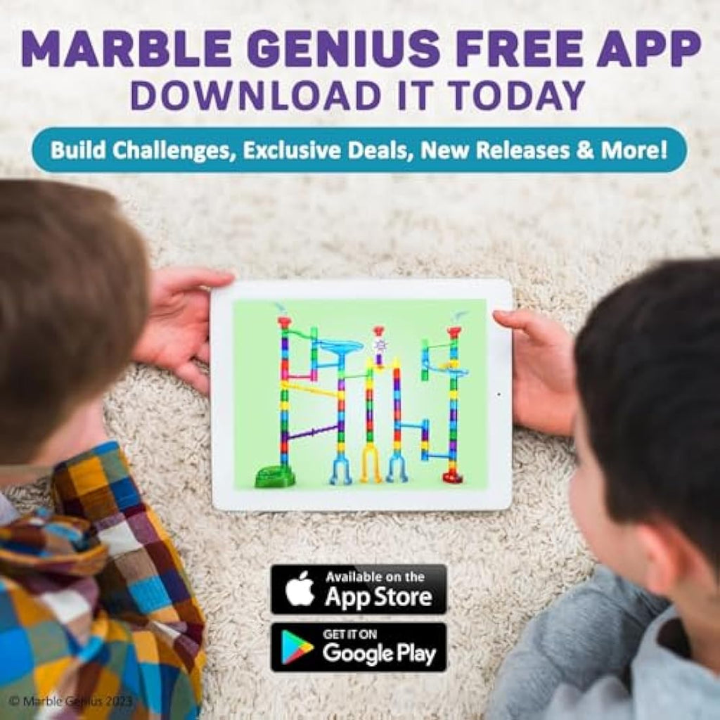 Marble Genius Marble Run Starter Set | 130 Piece STEM Maze Construction Kit
