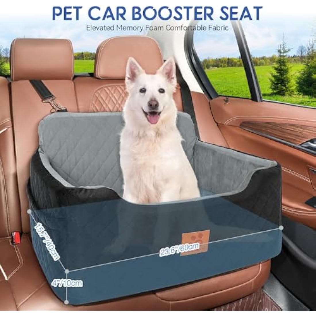 Dog Booster Car Seat – Large Washable Pet Travel Bed & Sofa