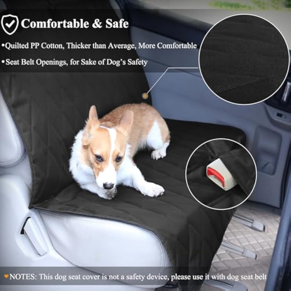 VIVAGLORY Dog Seat Cover | Anti-Slip Waterproof Backseat Protector, Black, S