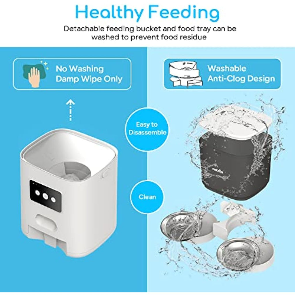 Jolof Store Automatic Cat Feeder – 6L WiFi Smart Dual Food Dispenser