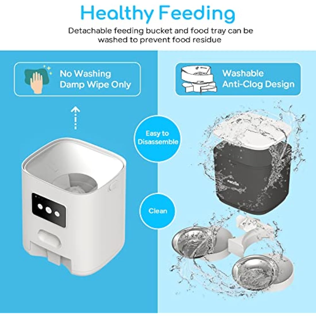 Jolof Store Automatic Cat Feeder – 6L WiFi Smart Dual Food Dispenser