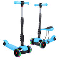 YOLEO 3-in-1 Kids Kick Scooter with Removable Seat and LED Wheels