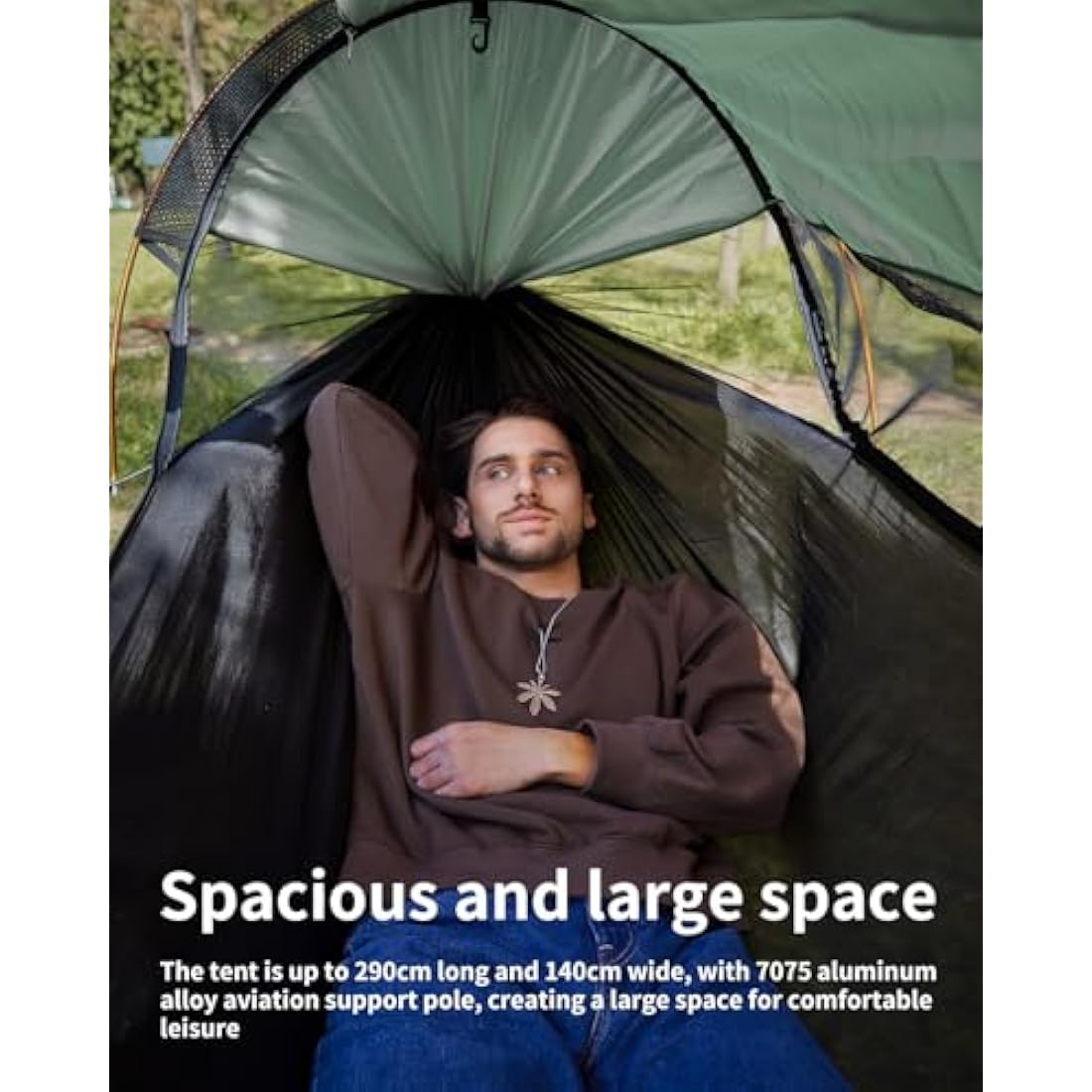 3-in-1 Camping Hammock Tent with Mosquito Net & Sunshade