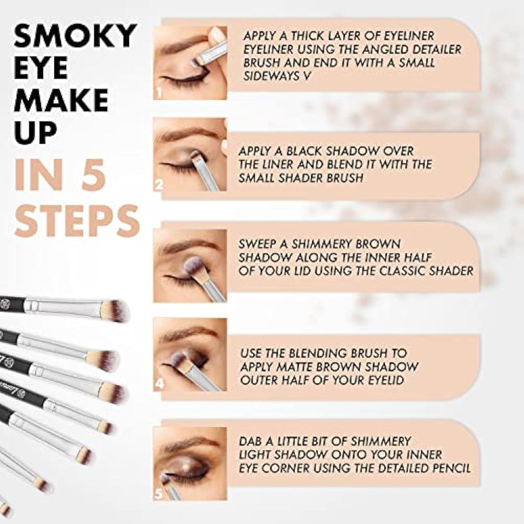 Jolof Store 7-Piece Eye Makeup Brush Set | Vegan Synthetic Bristles