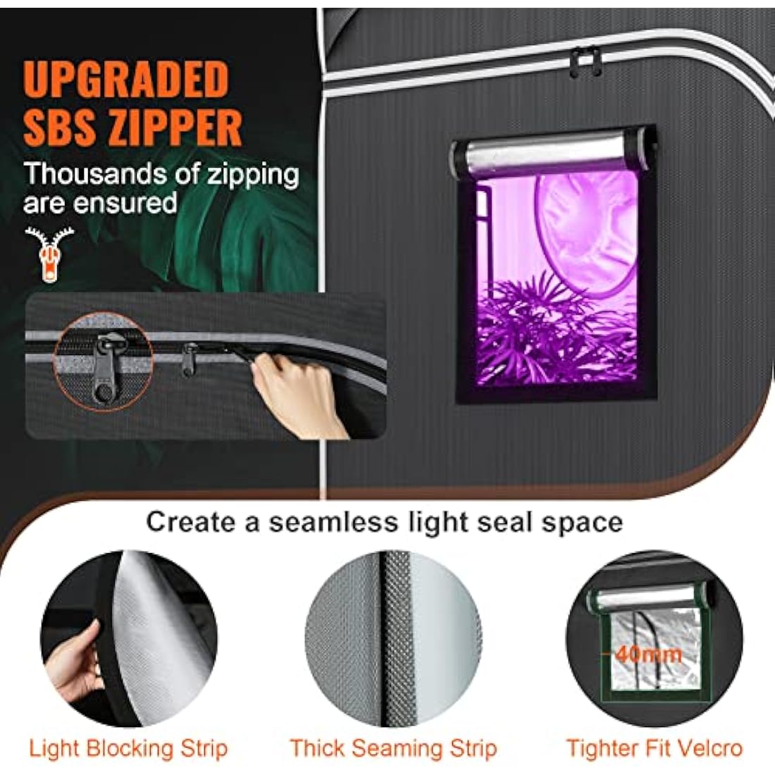 VEVOR 2x4 Grow Tent | 2000D Mylar Reflective Hydroponic Plant Tent