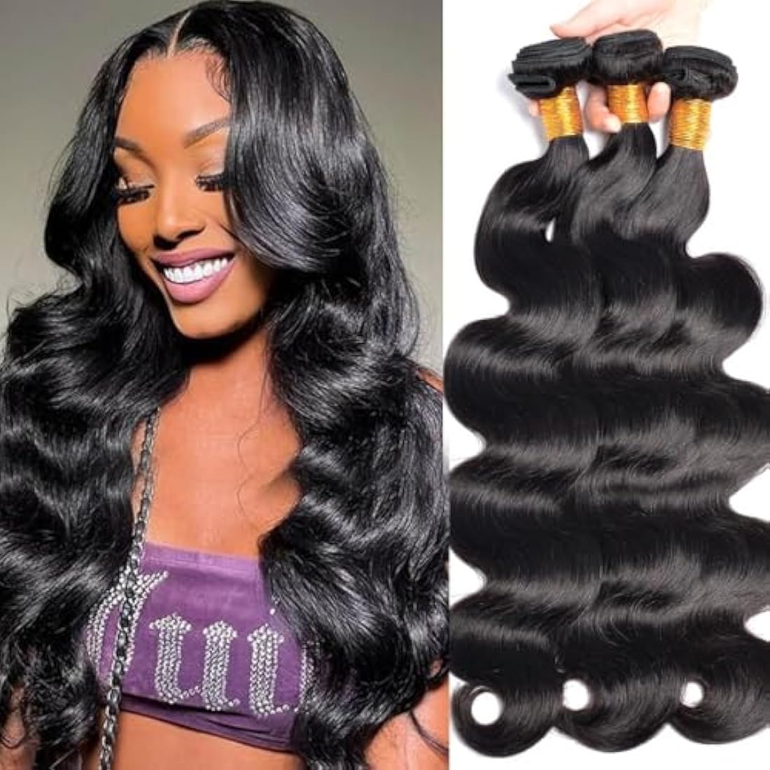 12A Brazilian Body Wave Human Hair Bundles - 3 Piece Set