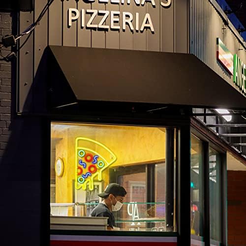 Jolof Store Pizza Neon Light Sign - Yellow LED Acrylic Wall Decor, 16x14in