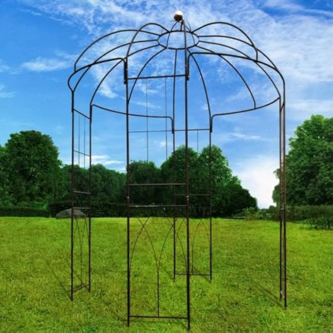 OUTOUR Birdcage Metal Garden Gazebo – Wrought Iron Climbing Plant Arbor
