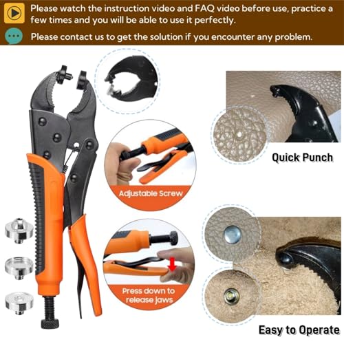 SUNAROC 100 Sets Metal Snap Fasteners Kit – 15mm Press Studs with Tool