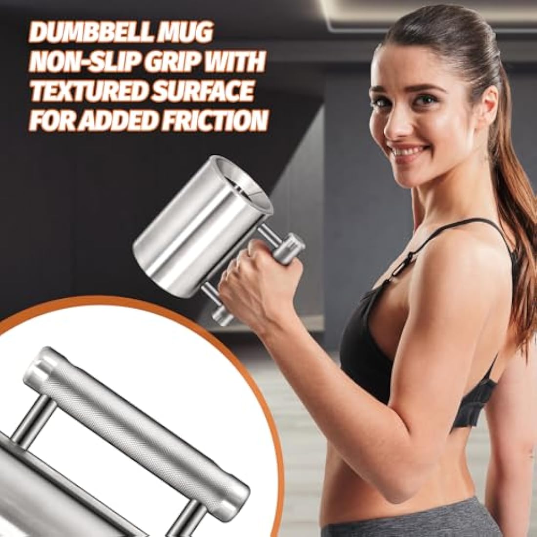 DITOSH 8kg Heavy Coffee Mug – 304 Stainless Steel Dumbbell Cup for Fitness