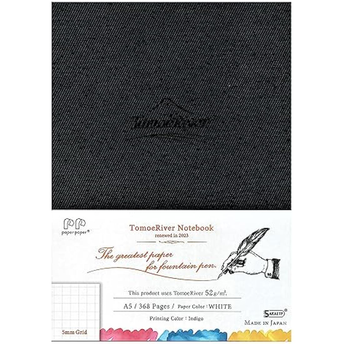 Tomoe River FP A5 Hardcover Notebook | 5mm Grid 368 Pages by SANZEN