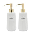 Karisky Ceramic Soap Dispenser Set | Gold Stainless Steel Pump & Funnel