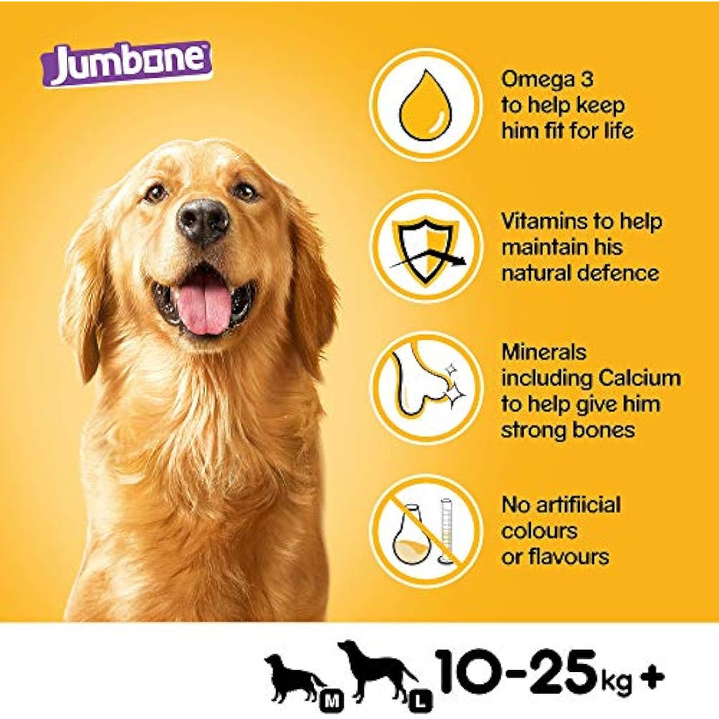 Pedigree Jumbone Medium Dog Treats - Beef & Poultry, 24 Chews 180g