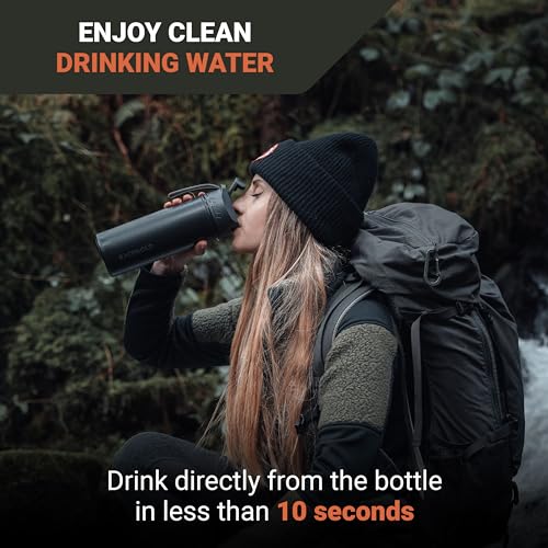 Bachgold Portable Water Filter Bottle – 500ml Camping & Hiking Purifier