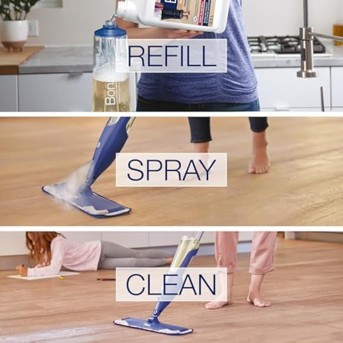 Bona Oiled Wood Floor Cleaner Refill – Plant-Based Formula – 2.5L