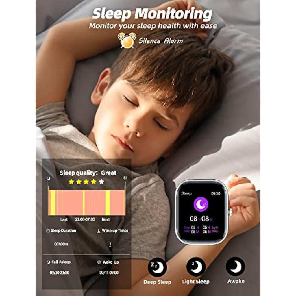 Slothcloud Kids Smart Watch – IP68 Waterproof Fitness Tracker for Boys Girls