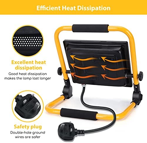 Aigostar 50W LED Work Light | 4500LM IP65 Waterproof Portable Floodlight