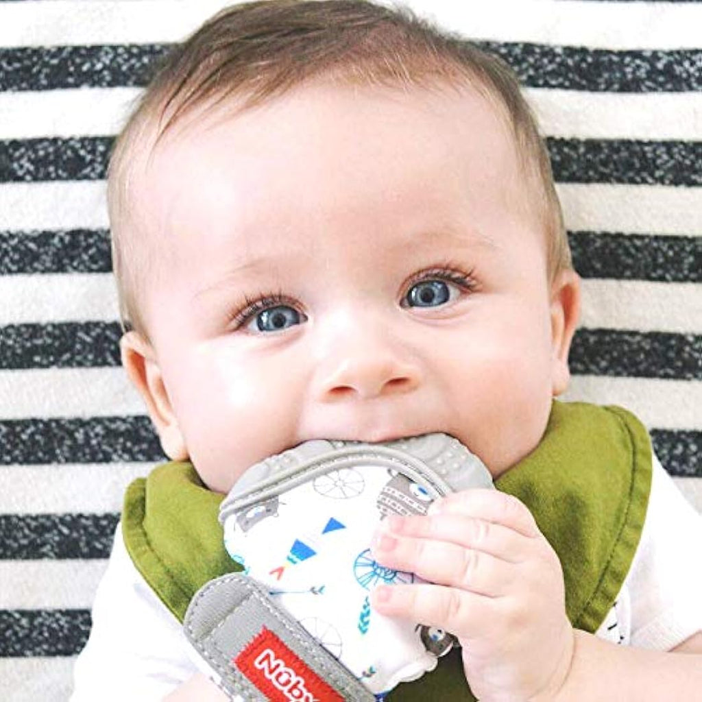 Nuby Silicone Teething Mitt – Grey Bear Sensory Toy for Sore Gums