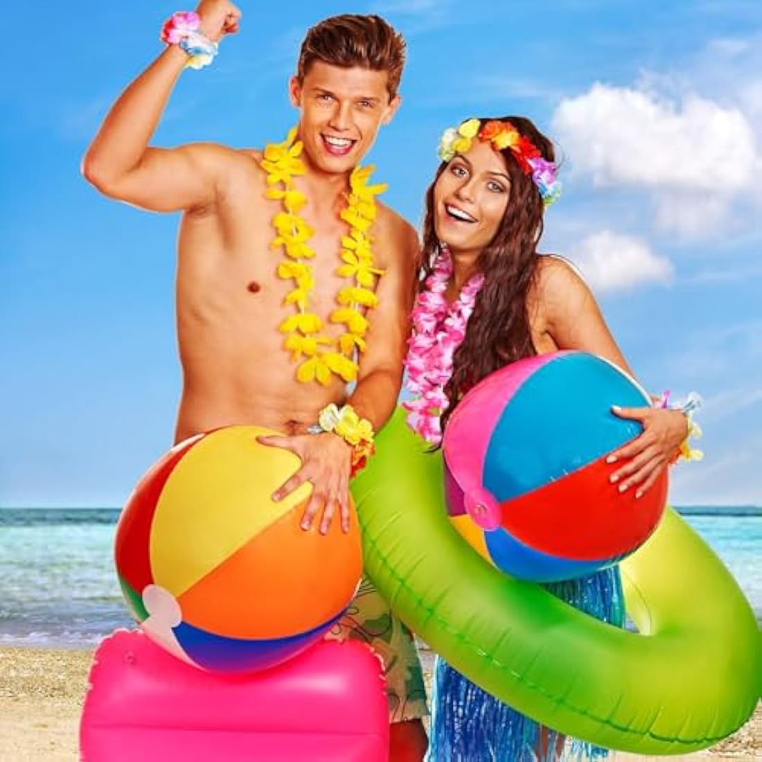 Ruisita Hawaiian Leis | 72-Piece Luau Flower Necklaces in 36 Colors